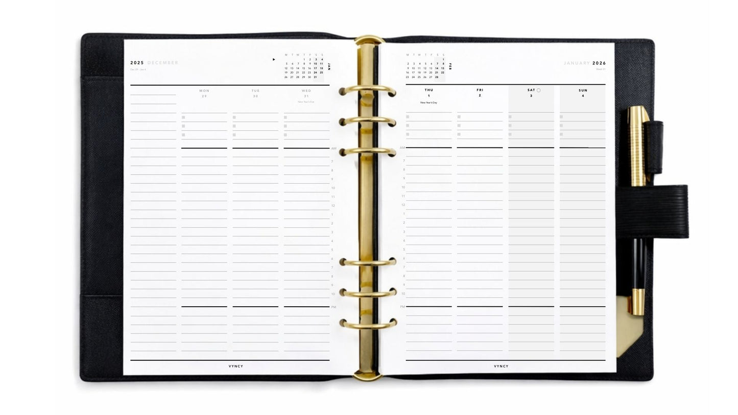 VYNCY 2026 US Full Year Planner (A5 Printable)