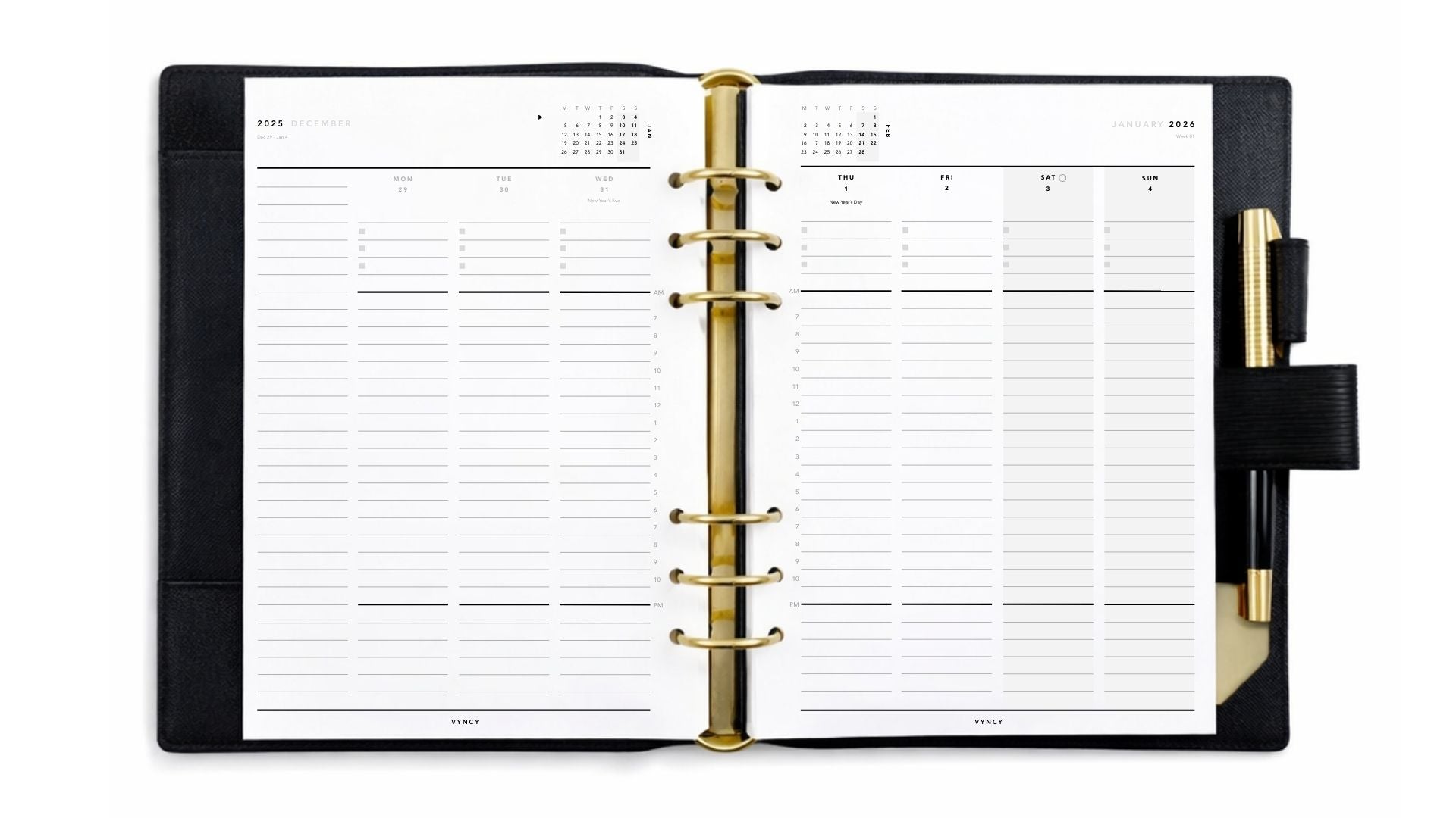 VYNCY 2026 US Full Year Planner (A5 Printable)